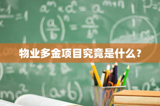 物业多金项目究竟是什么？
