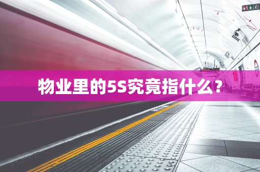 物业里的5S究竟指什么？