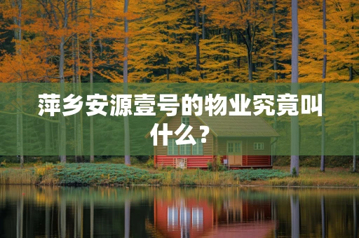 萍乡安源壹号的物业究竟叫什么？