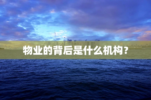 物业的背后是什么机构？