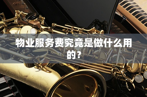 物业服务费究竟是做什么用的？