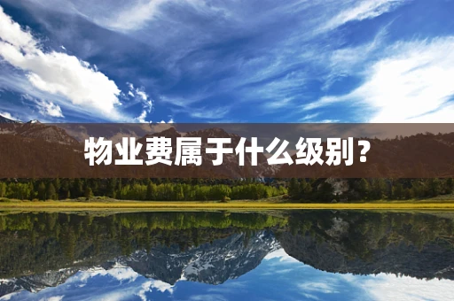 物业费属于什么级别？