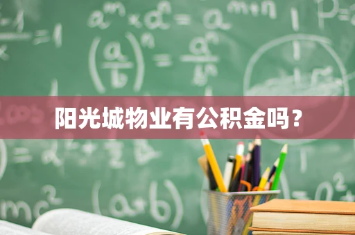 阳光城物业有公积金吗？