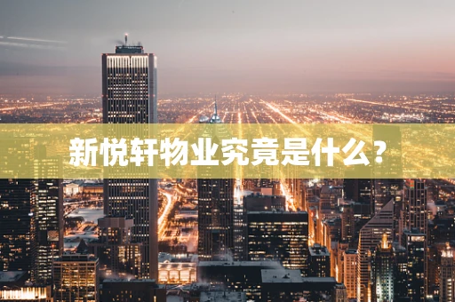新悦轩物业究竟是什么？