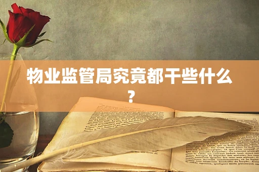 物业监管局究竟都干些什么？