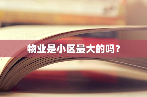 物业是小区最大的吗？