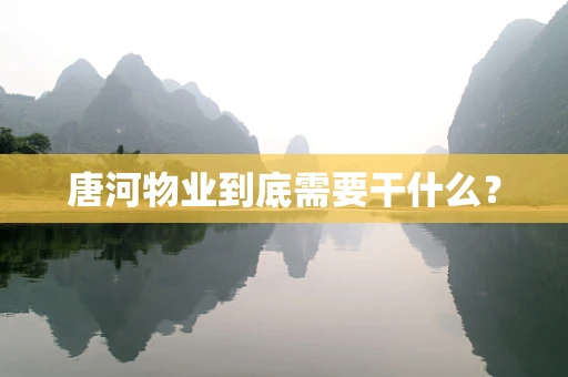 唐河物业到底需要干什么？