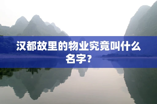 汉都故里的物业究竟叫什么名字？