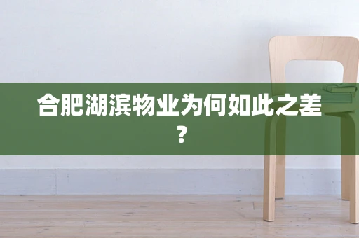 合肥湖滨物业为何如此之差？