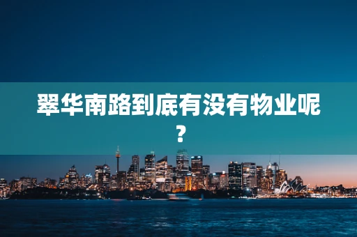 翠华南路到底有没有物业呢？