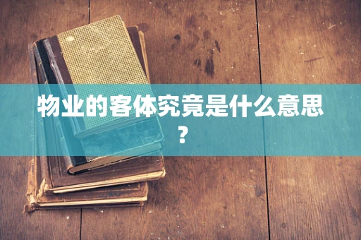 物业的客体究竟是什么意思？