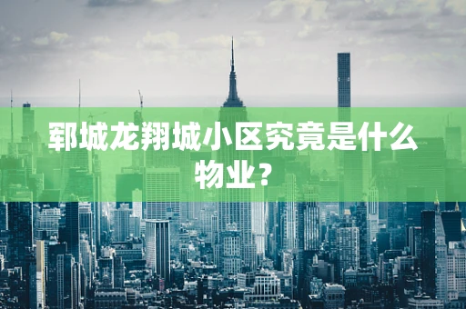 郓城龙翔城小区究竟是什么物业？