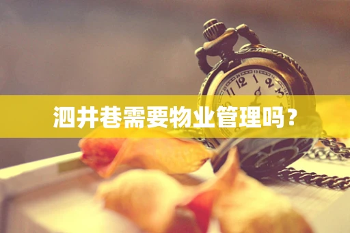泗井巷需要物业管理吗？