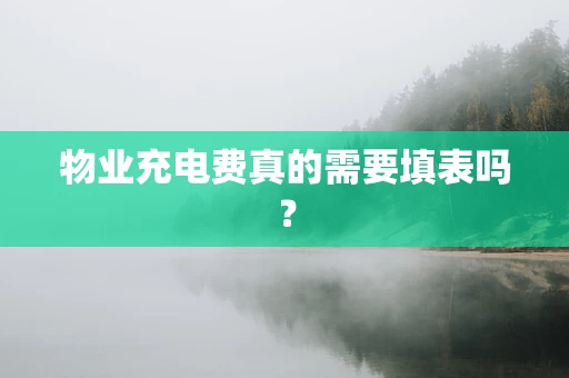 物业充电费真的需要填表吗？