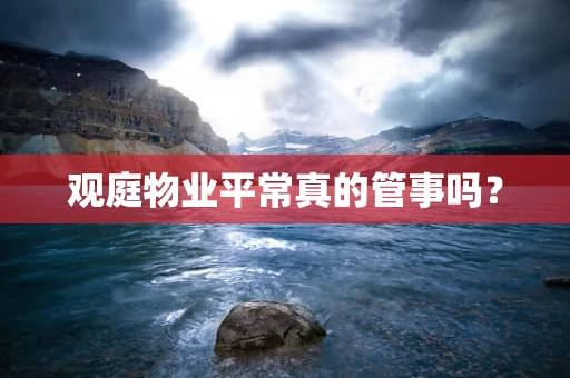 观庭物业平常真的管事吗？