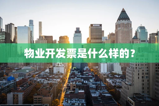 物业开发票是什么样的？