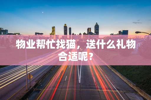 物业帮忙找猫，送什么礼物合适呢？