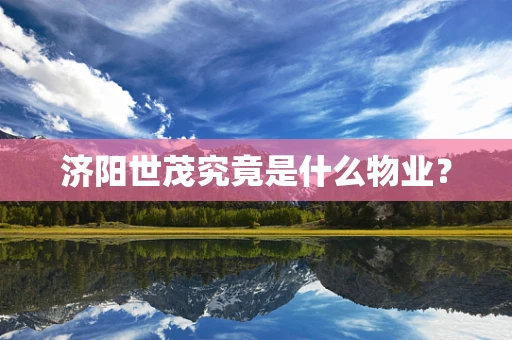济阳世茂究竟是什么物业？