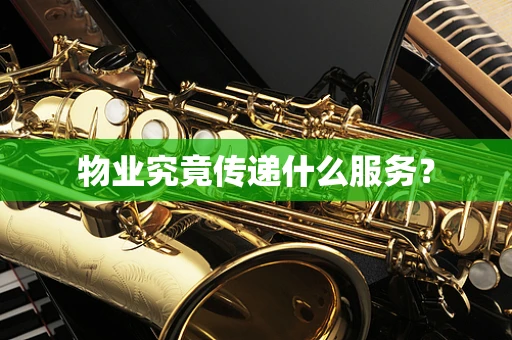 物业究竟传递什么服务？
