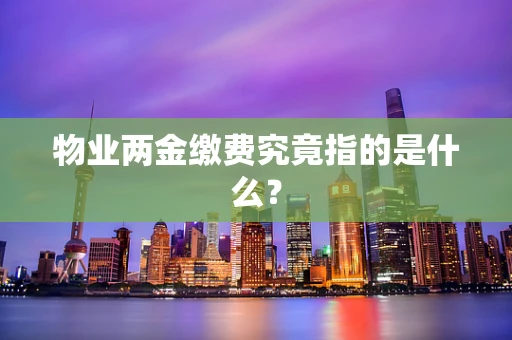 物业两金缴费究竟指的是什么？