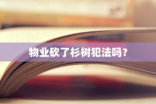 物业砍了杉树犯法吗？