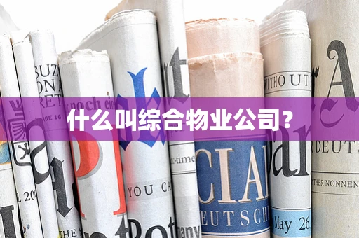 什么叫综合物业公司？