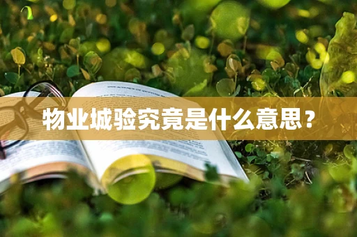 物业城验究竟是什么意思？