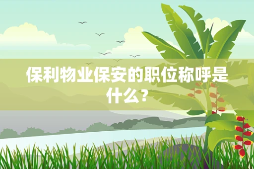 保利物业保安的职位称呼是什么？