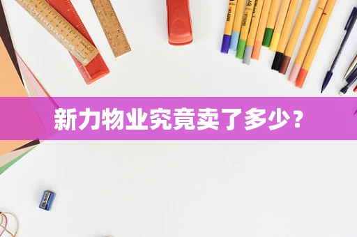 新力物业究竟卖了多少？