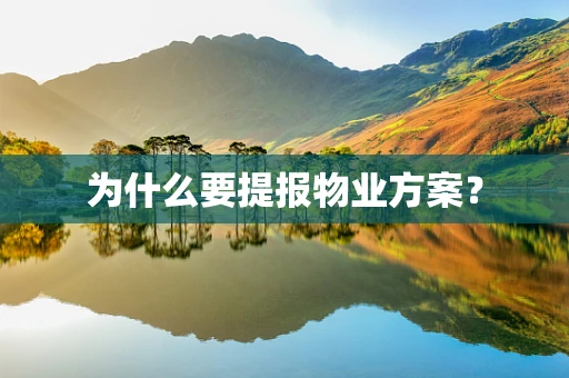 为什么要提报物业方案？
