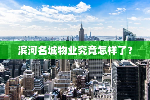 滨河名城物业究竟怎样了？