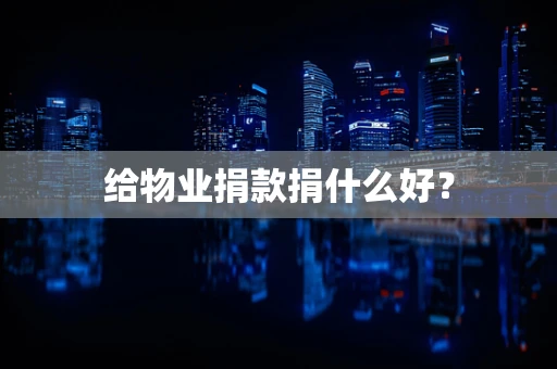 给物业捐款捐什么好？